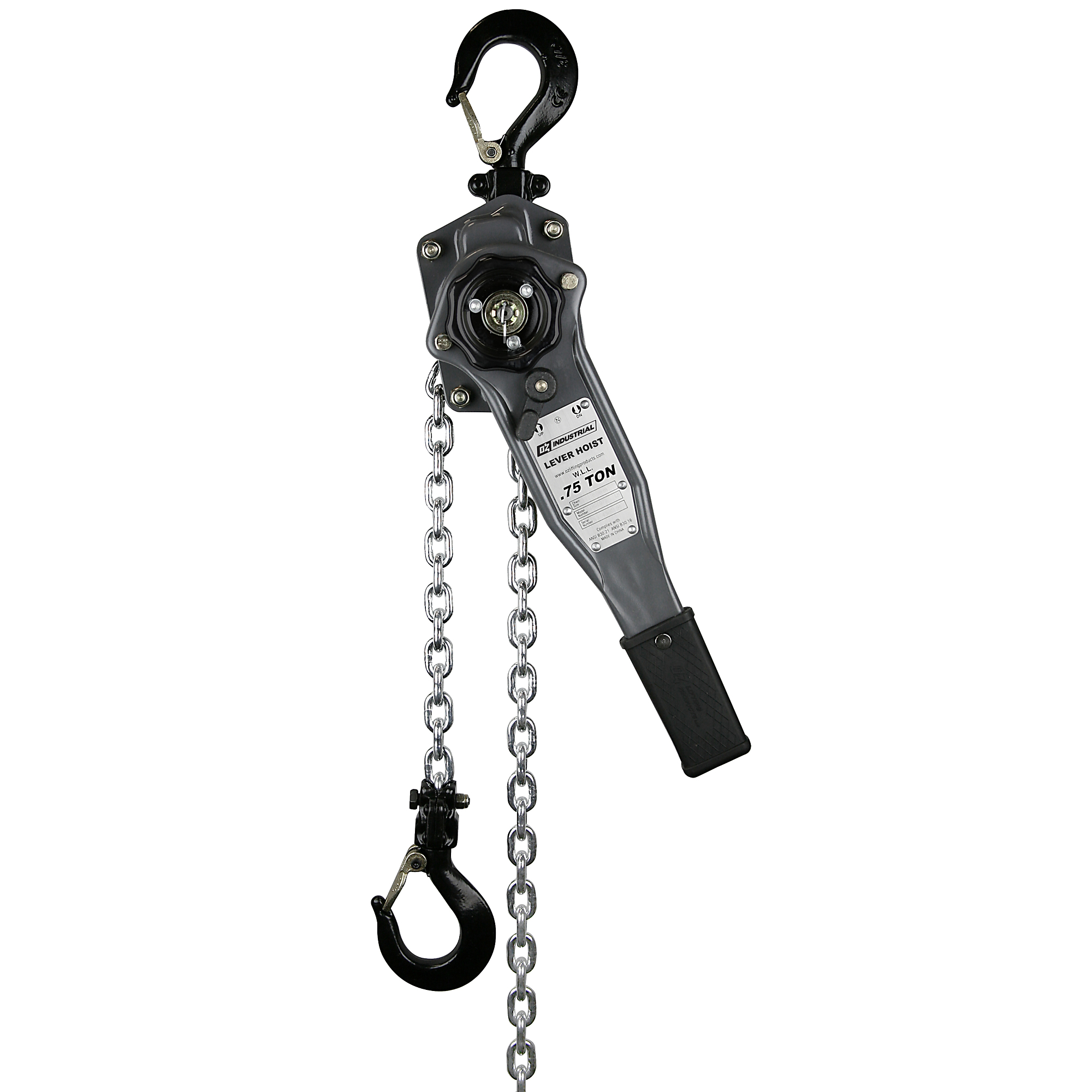 OZ Lifting Products Industrial Series Manual Lever Hoist, 3/4-Ton Capacity, 20ft. Lift, Model# OZIN075-20LH